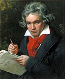 Beethoven with the manuscript of the Missa solemnis by Joseph Karl Stieler