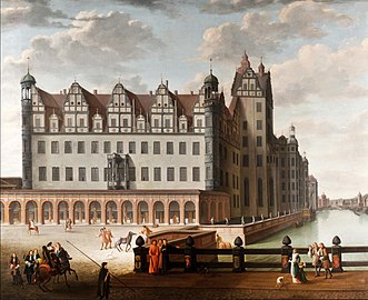 The Renaissance residence (palace) in the 17th century (as painted by Abraham Begeyn)