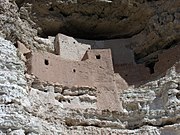 Close up view of the Montezuma Castle.