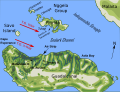 Routes of Allied amphibious forces for landings on Guadalcanal and Tulagi, 7 August 1942