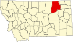 瓦利县在蒙大拿州的位置