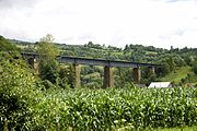 Railway bridge at the western end of the village