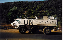 Sisu XA-180, part of UNIFIL, in Fardis, 1998