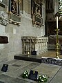 The wider context of the memorial, above the graves of Shakespeare and his wife