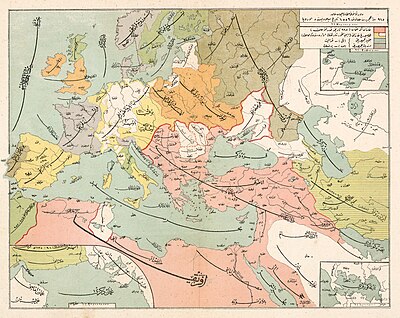 Detailed depiction of North African, European and west Asian political status.