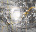 Severe Tropical Cyclone Glenda at peak intensity