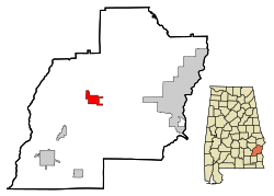克莱顿在阿拉巴马州中的位置