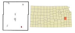 勒罗伊于科菲县及堪萨斯州之地理位置
