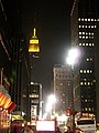 Empire State Building lighted yellow (done as part of The Simpsons Movie DVD promotion)