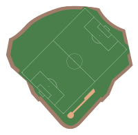 A diagram of the field in its soccer configuration