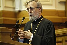 Portrait of Ștefan Buchiu wearing clerical attire