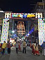 Govindaraja temple in lights during brahmotsavams