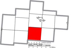 Location of Washington Township in Hocking County