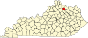 Map of Kentucky highlighting Robertson County