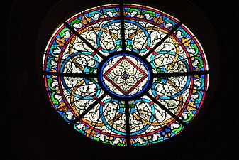 Rose window with floral designs