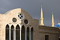 在貝魯特市中心的聖喬治東正教教堂和Khatem al-Anbiyaa 清真寺的宣禮塔