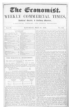 Front page of The Economist, on May 16, 1846