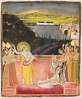 Krishna Celebrates Holi with Radha and the Gopis, 1750–60, Boston MFA