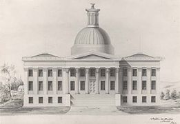 (First) Alabama State Capitol, Montgomery, Alabama (1846–47, burned 1849).