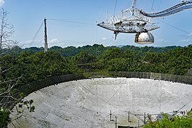 The Arecibo Telescope was built on a natural sinkhole in the Northern Karst.