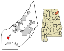 Location of Geraldine in DeKalb County, Alabama.