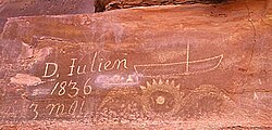 National Park Service photograph of the Senis Julien Inscription