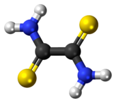 Ball-and-stick model of the dithiooxamide molecule