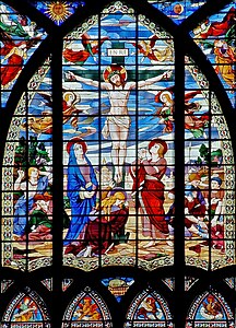 The stained glass window of Saint-Jean-de-Montmartre in Paris