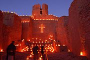 Christmas farolitos at the old church, 2006.