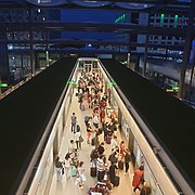 Shuttle Transit station at North Terminal by night