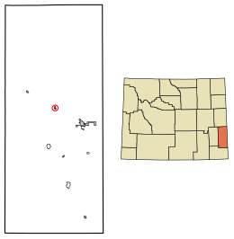 Location of Lingle in Goshen County, Wyoming.