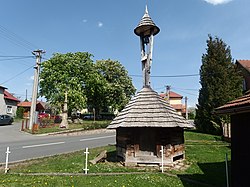 Centre of Haluzice with a belfry