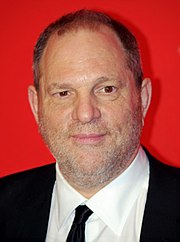 A color photograph of producer and sex offender Harvey Weinstein at a red carpet event.