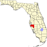 A state map highlighting Manatee County in the middle part of the state. It is medium in size.