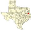 State map highlighting Nacogdoches County