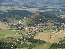 An aerial view of Menglon