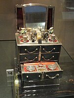 Miniature dressing-case, 1750-1760, sharkskin and silver