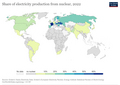 Image 71Share of electricity production from nuclear, 2022 (from Nuclear power)