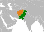 Location map for Afghanistan and Pakistan.