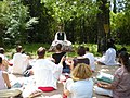 My Satguru, Sirio Carrapa holding a satsang in Sant Bani Ashram (Ribolla)