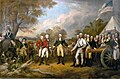 Image 15John Trumbull's Surrender of General Burgoyne stylizes the American win at Saratoga. (from History of New York (state))