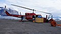 Unloading baggage from the Air Greenland Bell 212 helicopter
