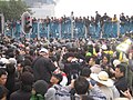Protestors clashing with Hong Kong police