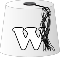 White fez white W.svg