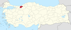 迪兹杰省在土耳其的位置