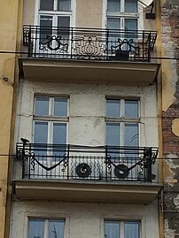 Wrought-iron balconies