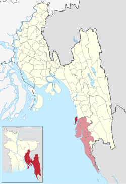 Location of Kutubdia Upazila