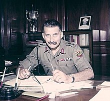 Lieutenant General Manekshaw in his office at Eastern Command headquarters.