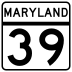 Maryland Route 39 marker