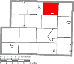 Location of Rumley Township in Harrison County